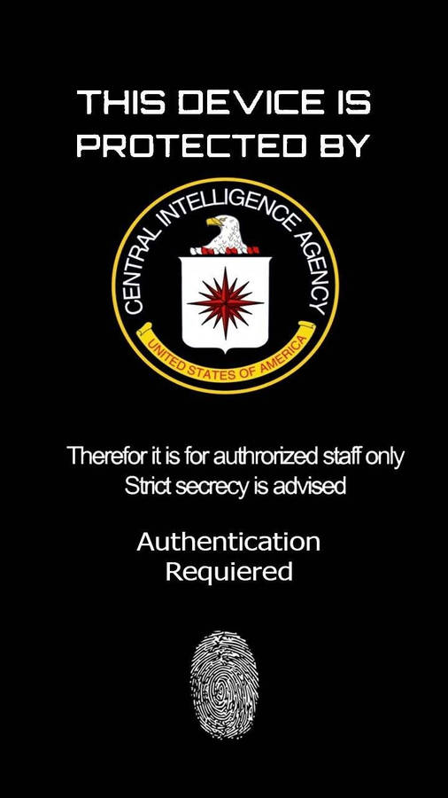 Cia logo this device is protected wallpaper