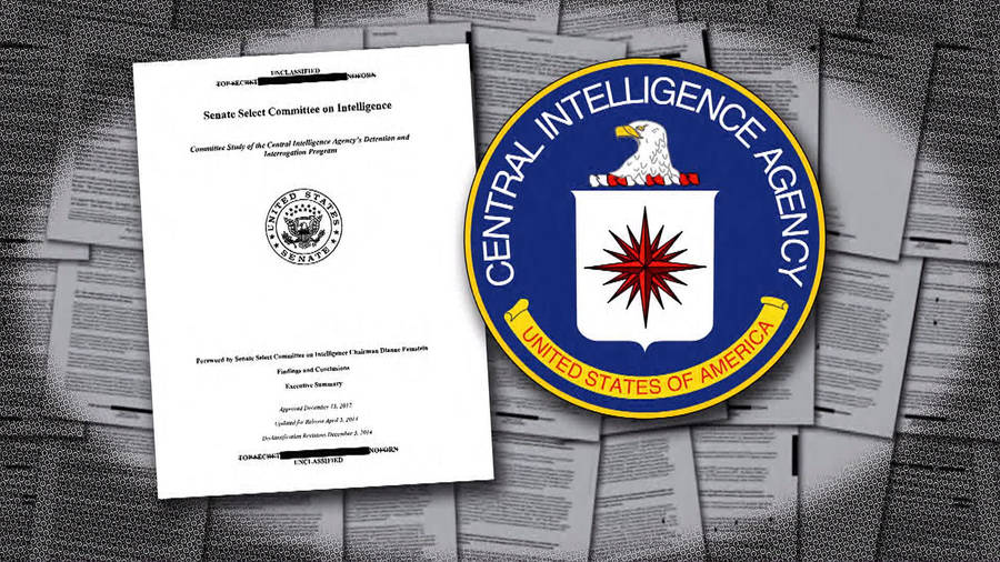 Cia logo with document wallpaper