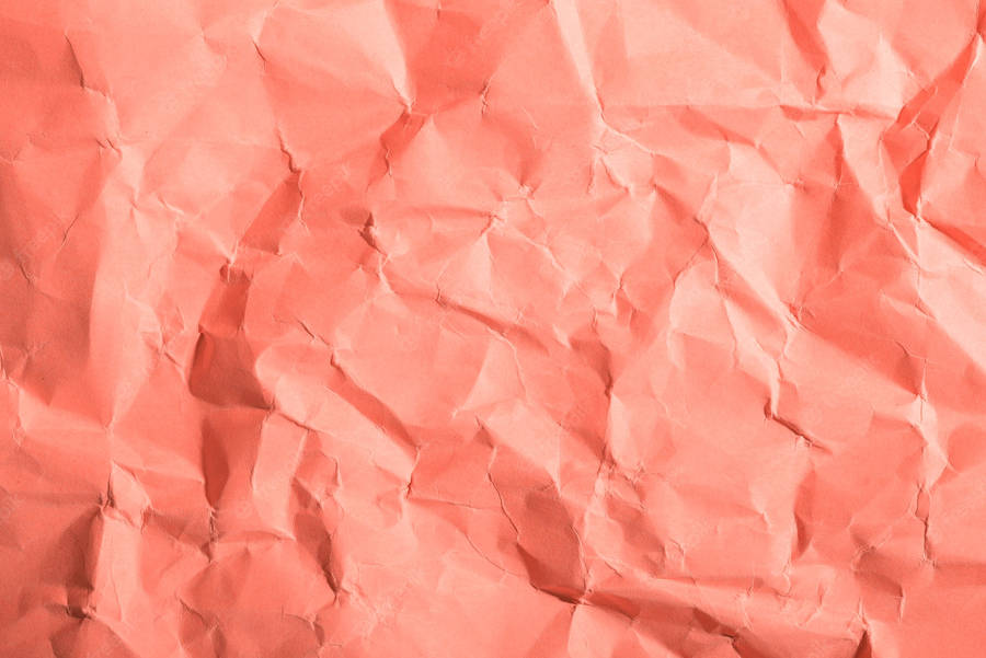 Coral Pink Crumpled Paper