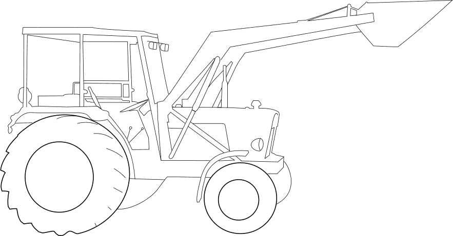 Front Loader Tractor Outline