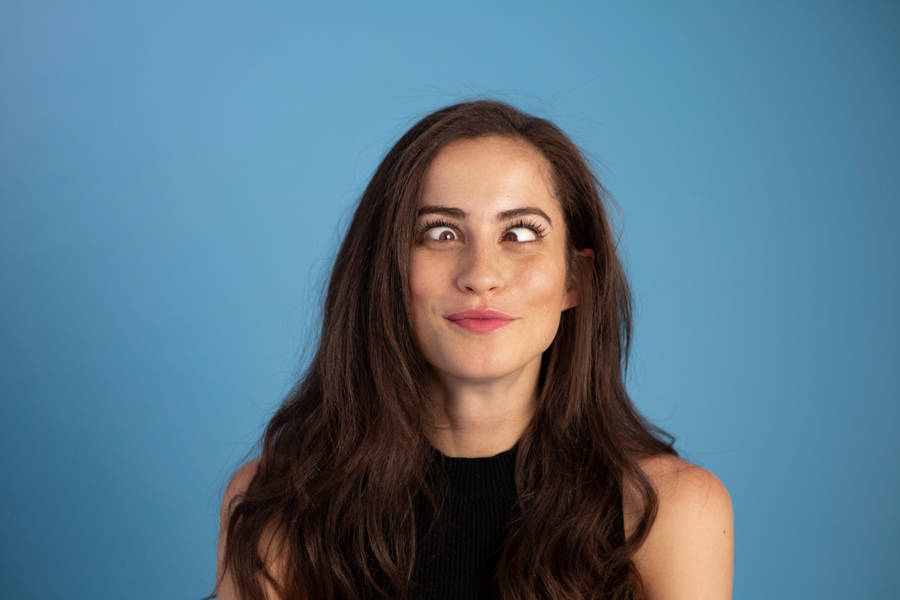 Funny Face Cross-Eyed Woman wallpaper