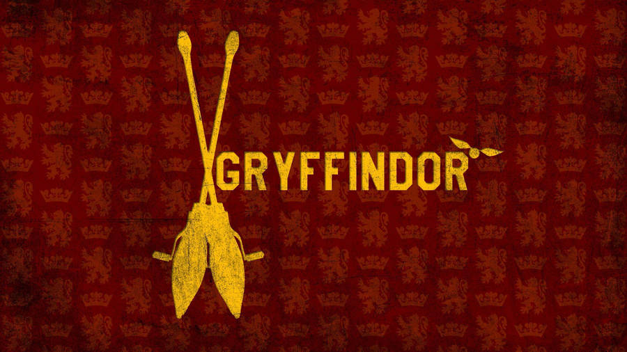 Gryffindor Text Art In Yellow