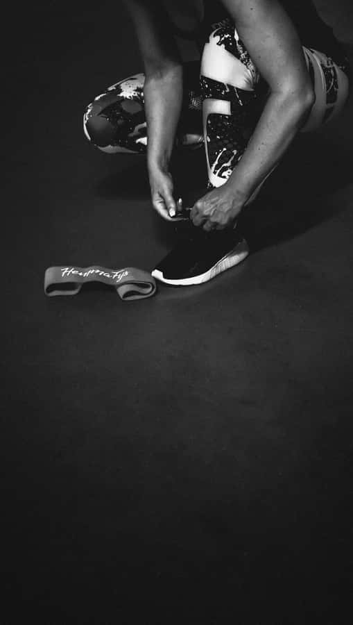 Gym Preparation Athlete Tying Shoes
