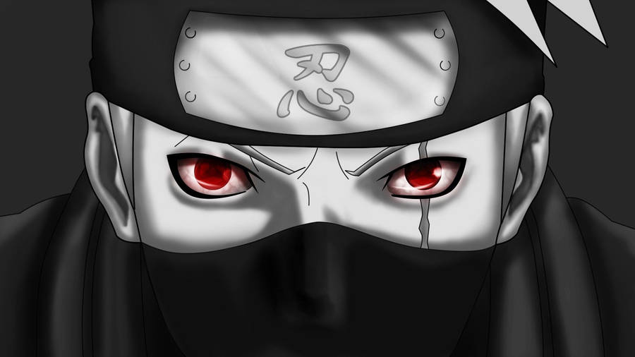 Kakashi with two sharingans fan art wallpaper.