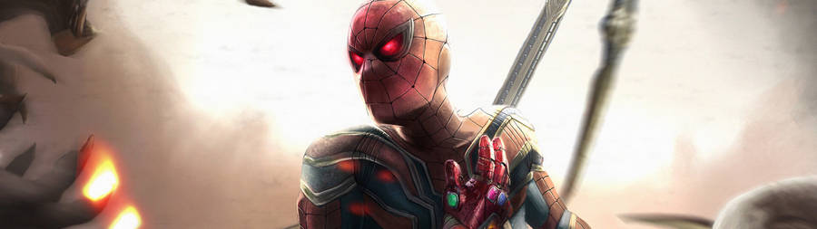 Marvel's Spiderman With Infinity Gauntlet 5120 x 1440