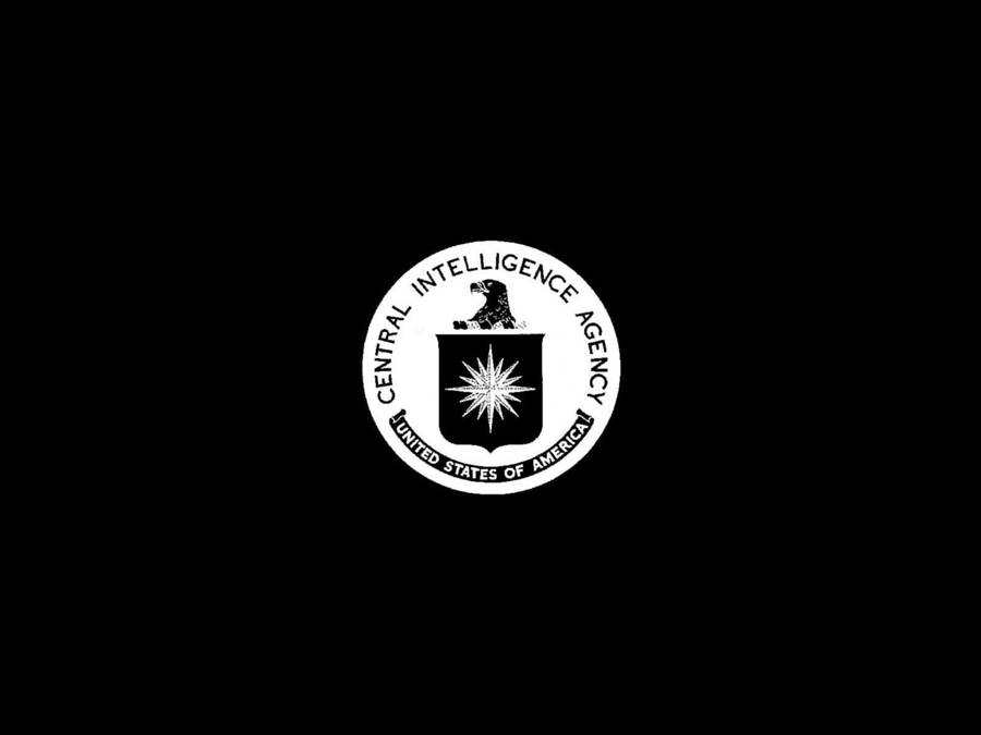 Minimalist black and white Cia logo wallpaper