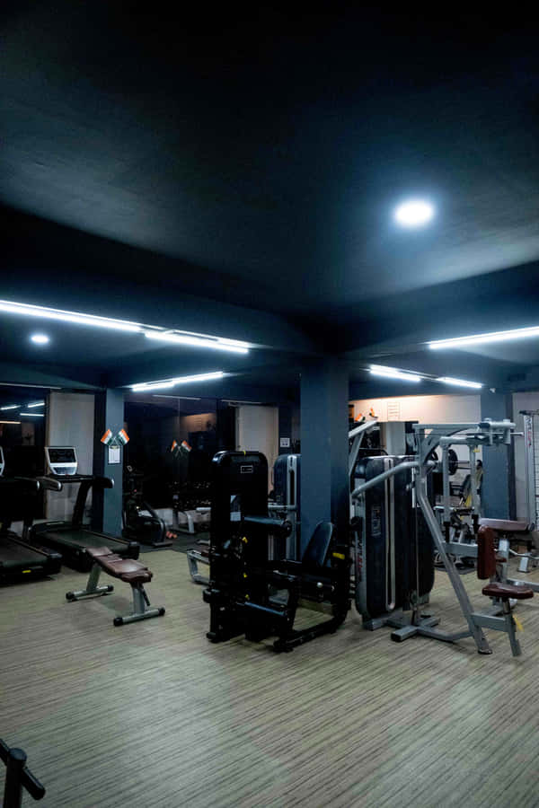 Modern Gym Interior Under Soft Lighting