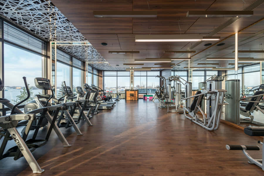 Modern Waterfront Gym Interior