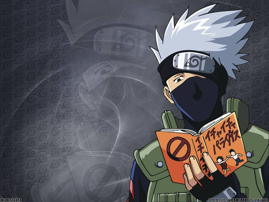 Ninja Kakashi With Orange Book wallpaper.